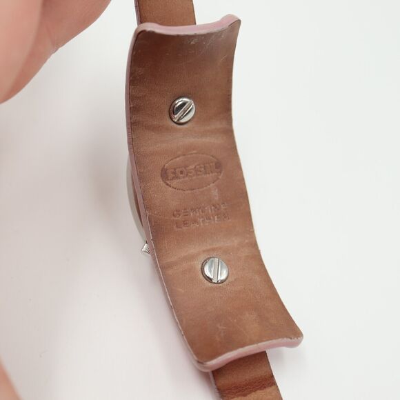 Fossil Womens Watch 29mm Silver Tone Date Dial Pink Leather Band w New Battery - Picture 14 of 14